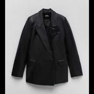 Black Leather Blazer from Zara